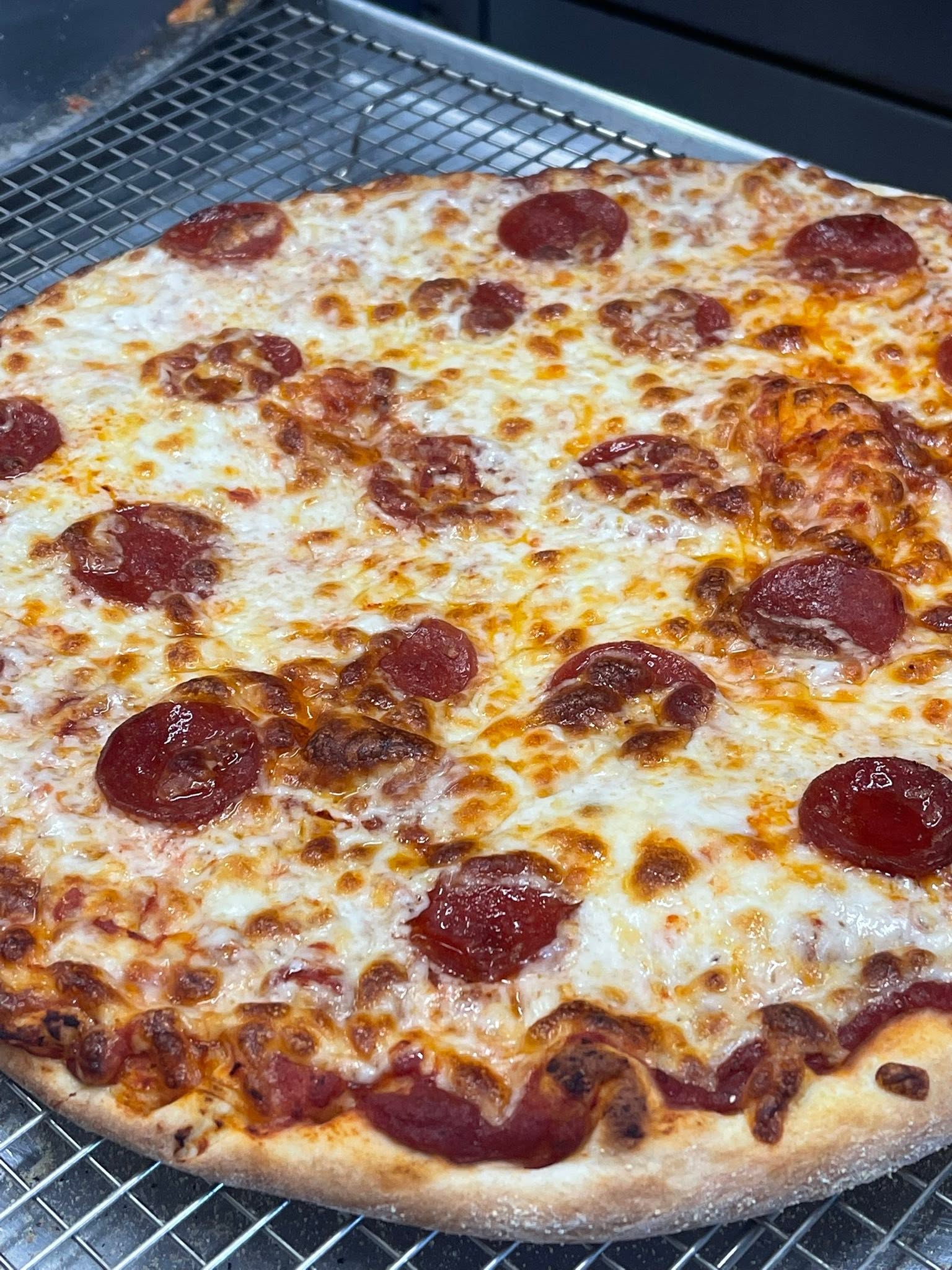 Fresh pepperoni pizza from The Ambered Jack